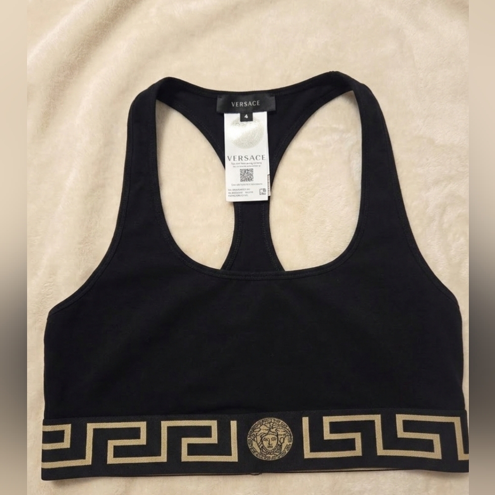 NWT Versace Greca Sports Bra / Top